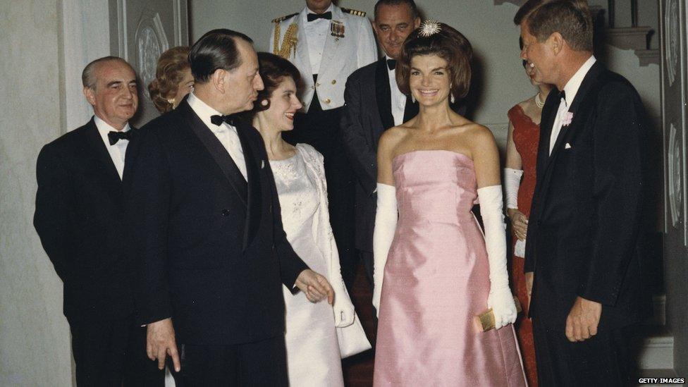 Jackie Kennedy and her husband JFK