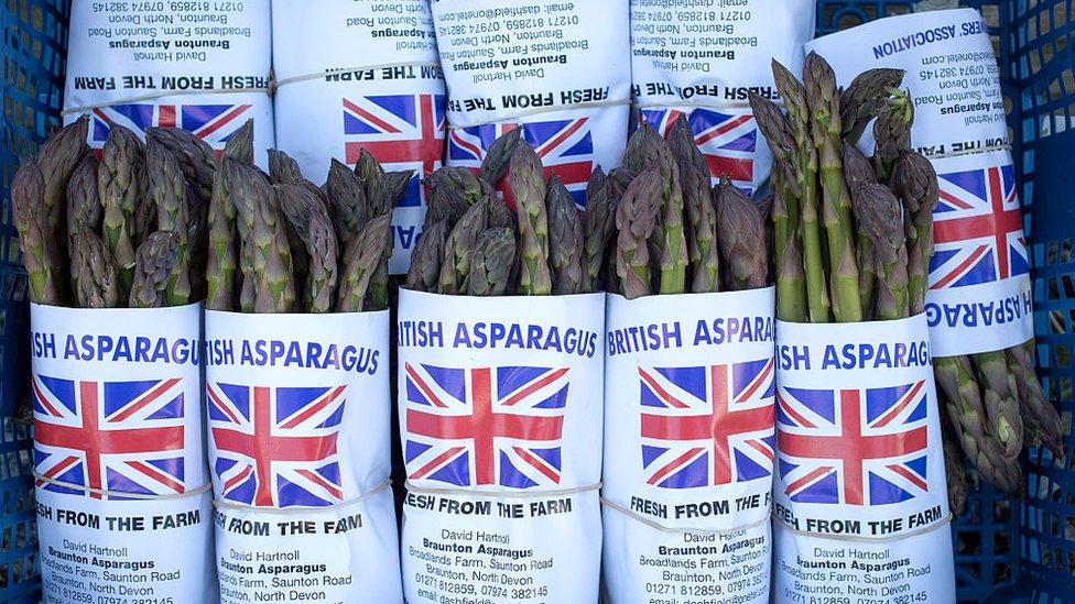 Asparagus packed for dispatch in Devon, England, 2016