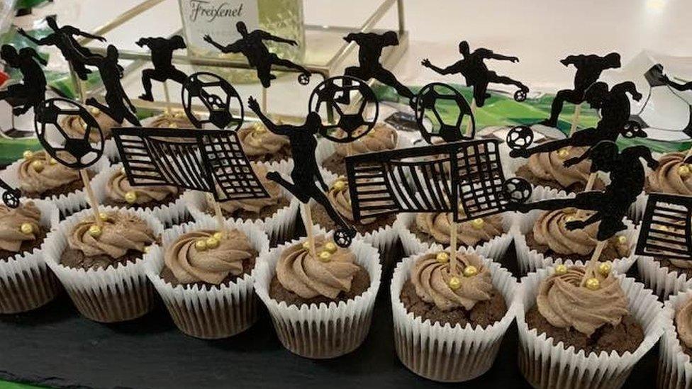 Football themed cupcakes