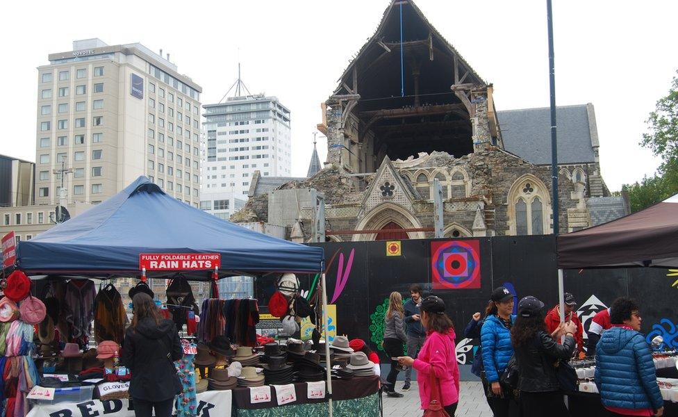 Quake-hit cathedral and market