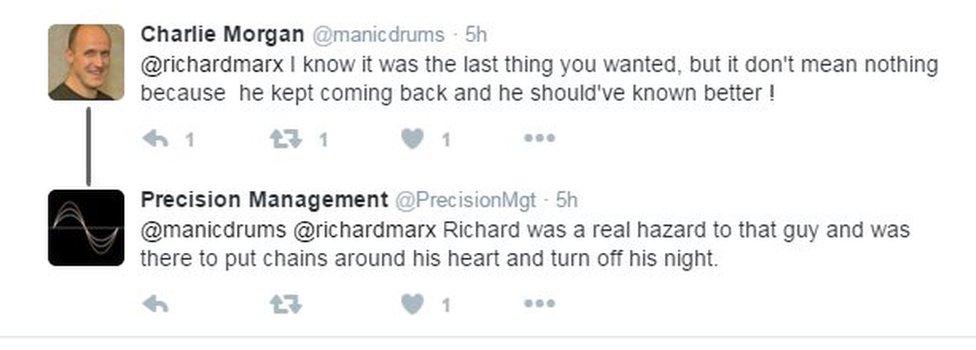 Screenshot of tweet about Richard Marx