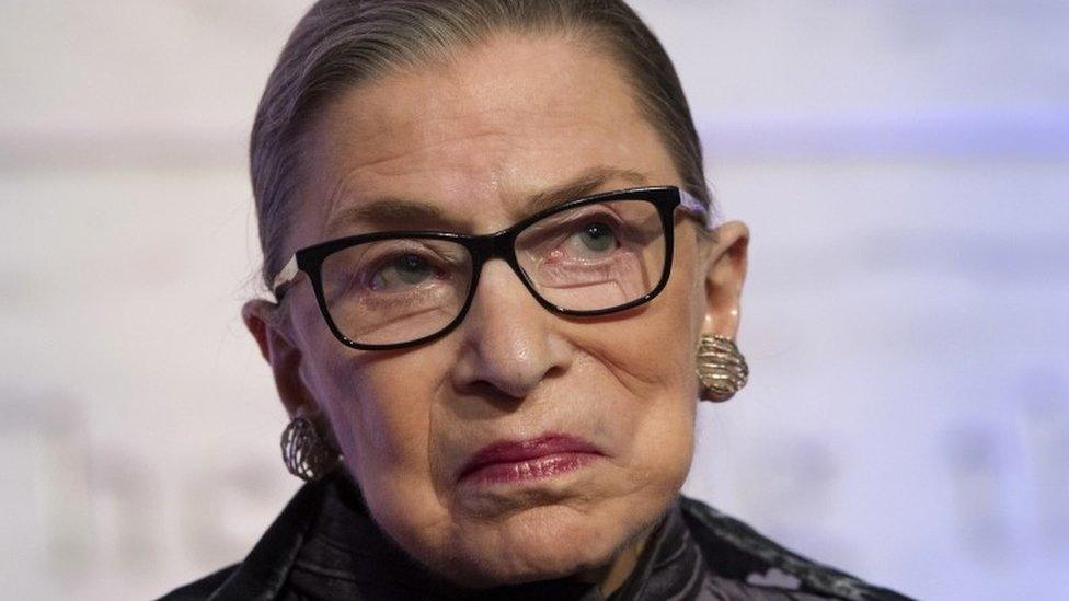 Supreme Court Justices Ruth Bader Ginsburg speaks in Washington.