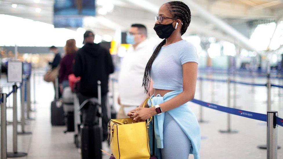 Woman at Heathrow Airport