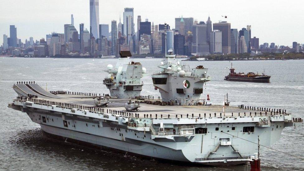 HMS Queen Elizabeth arrives in New York