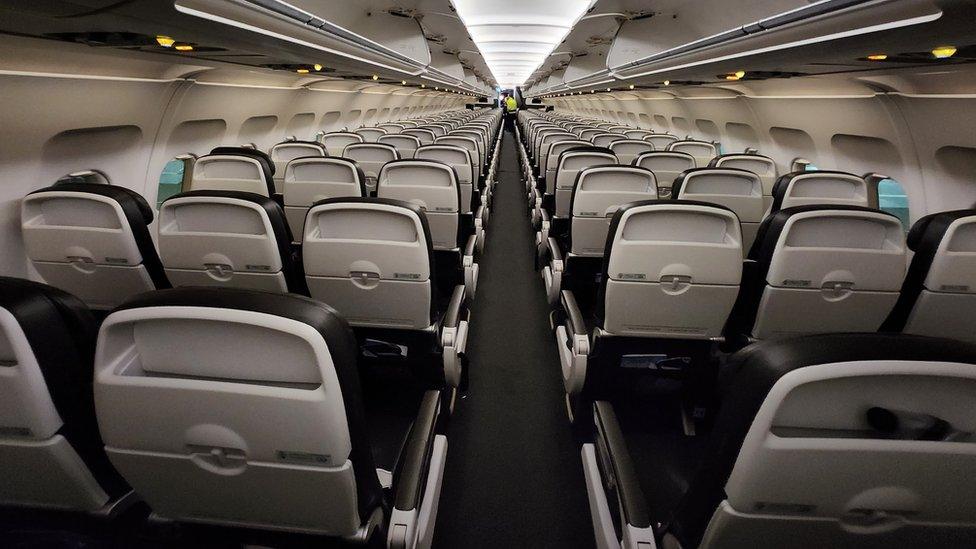 Empty plane seats