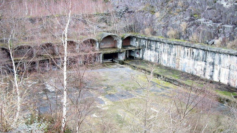 The former bomb store at Glyn Rhonwy, Llanberis