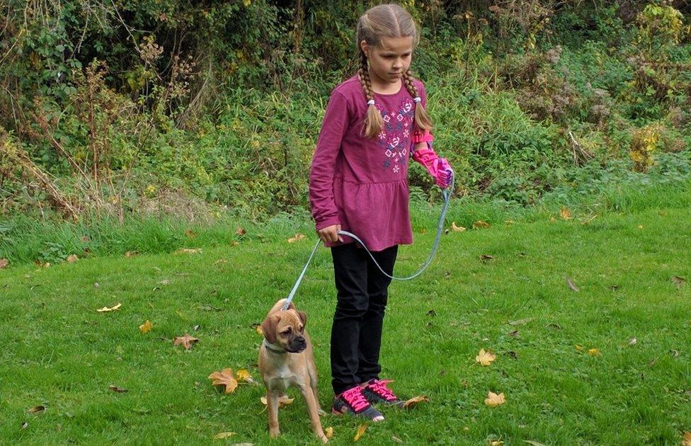 Isabella and her dog