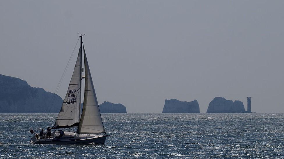 Yacht passing the Needles - generic