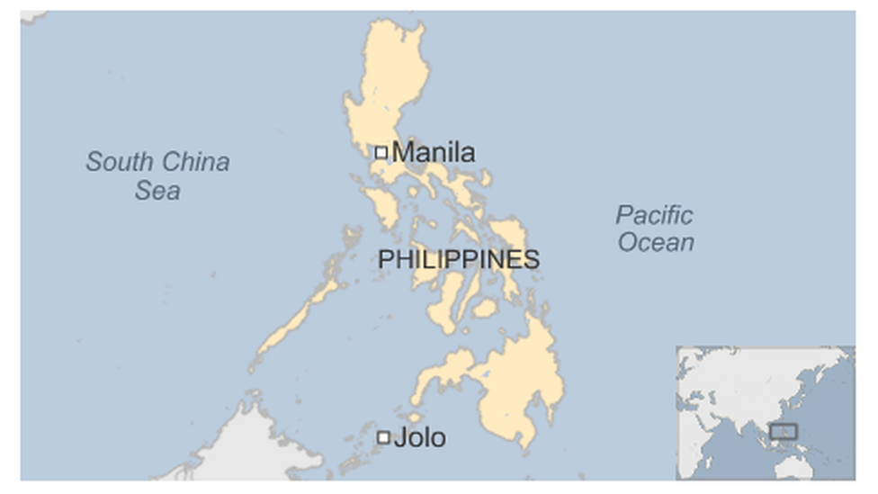 Map of Jolo in Philippines