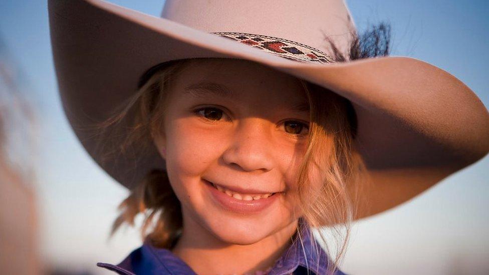 "Dolly" Amy Everett wearing an Akubra hat