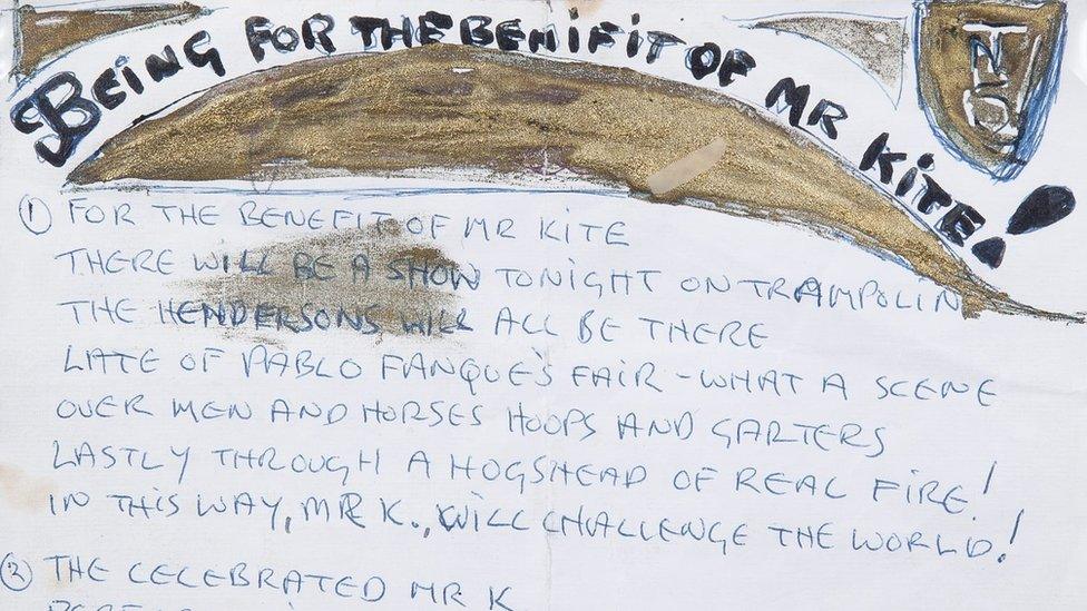 John Lennon's lyrics for Being For The Benefit of Mr Kite!