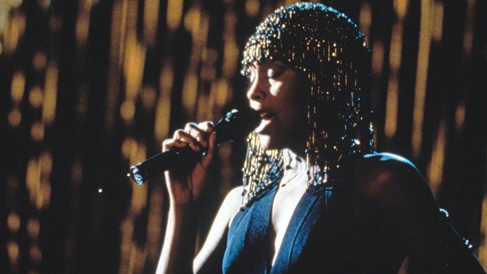 The late Whitney Houston performs in the 1992 film The Bodyguard