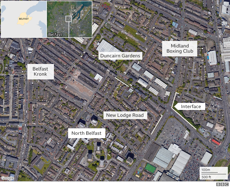 Map of north Belfast