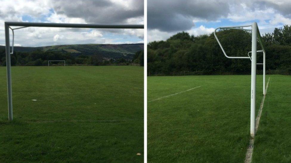 The goal posts in Abernant