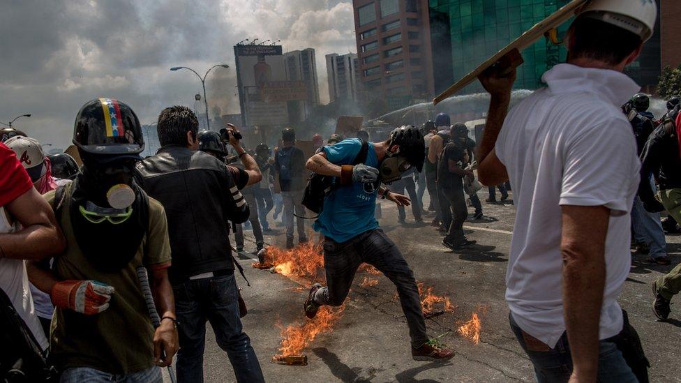 These protests took place in the capital, Caracas, where the action has been centred.