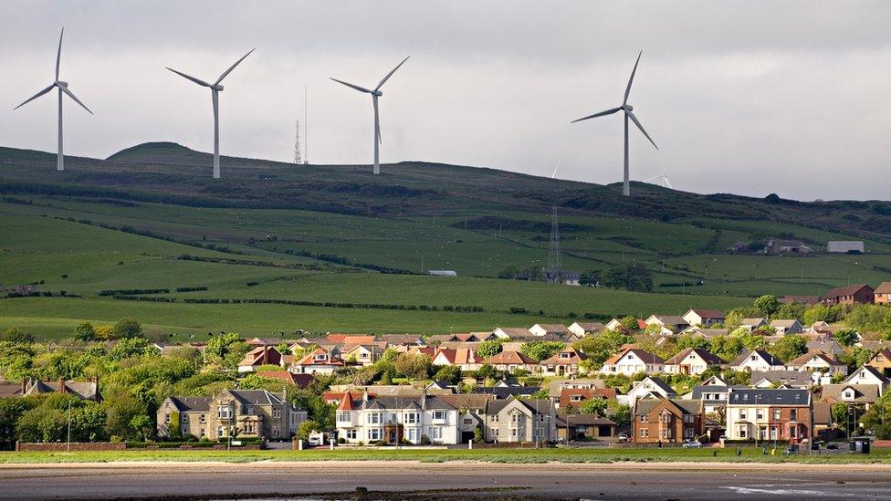 wind turbines over Ardrossan