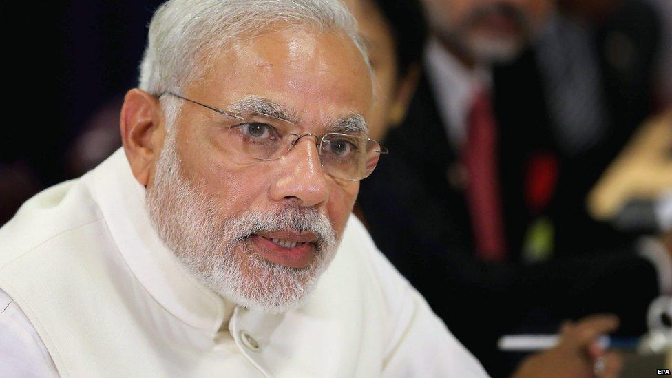 Narendra Modi pictured at the UN General Assembly