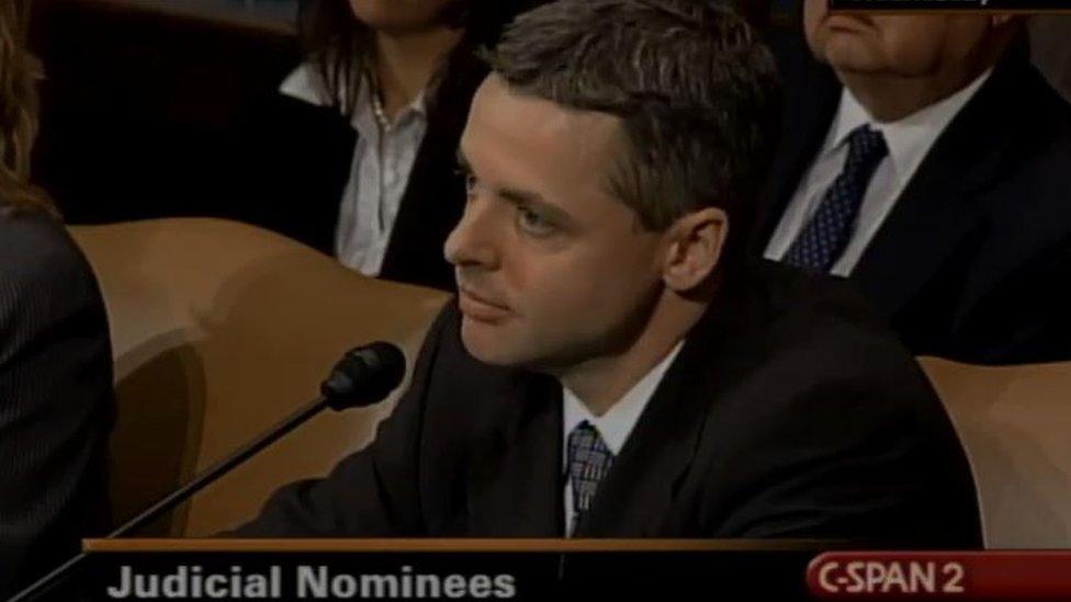 Raymond Kethledge listens during his Senate confirmation hearings.