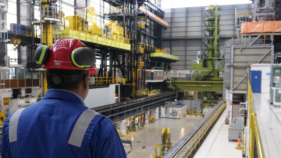 A worker at Hinkley Point nuclear power station