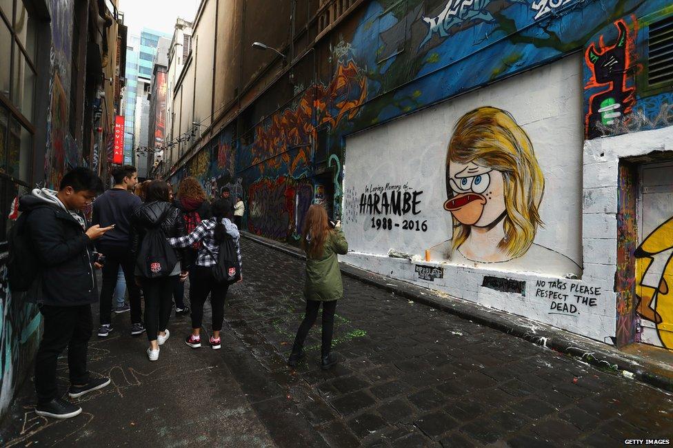 Altered mural of Taylor Swift in Melbourne
