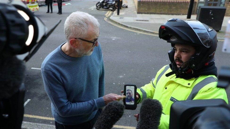 Zakaria Gherabi and Jeremy Corbyn