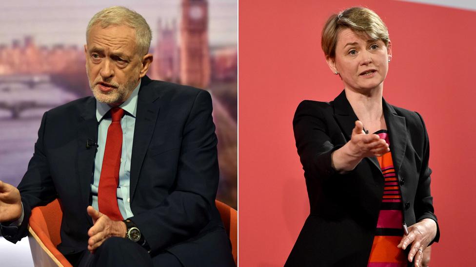 Jeremy Corbyn and Yvette Cooper