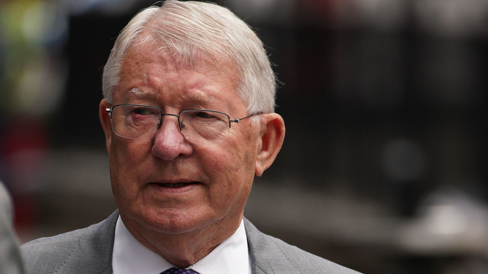 Sir Alex Ferguson arriving at Manchester Crown Court