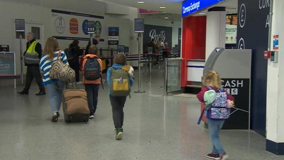 Family at the airport