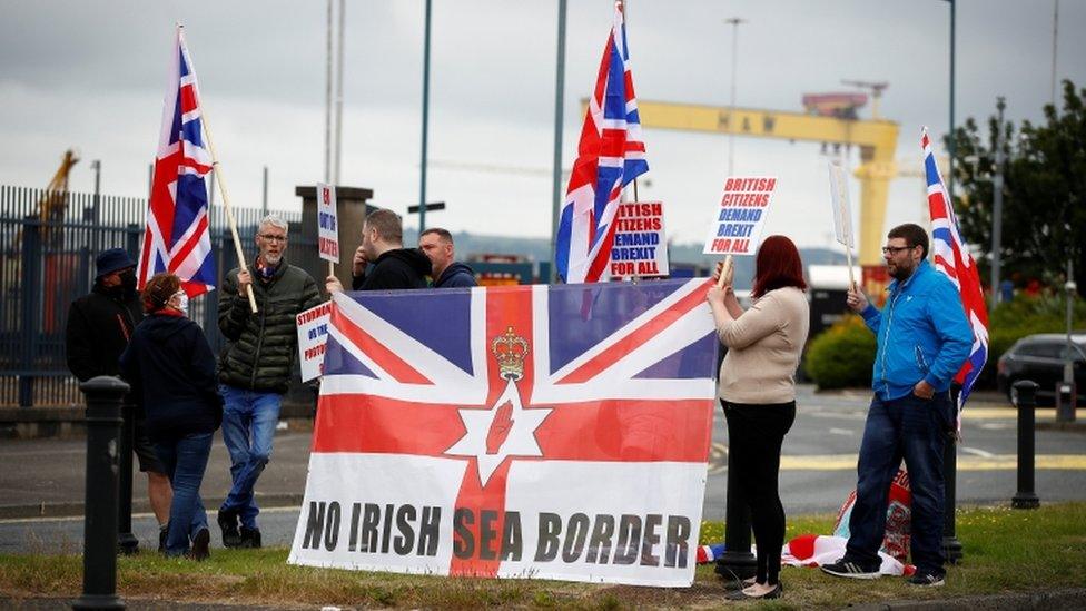 Protesters against NI Protocol