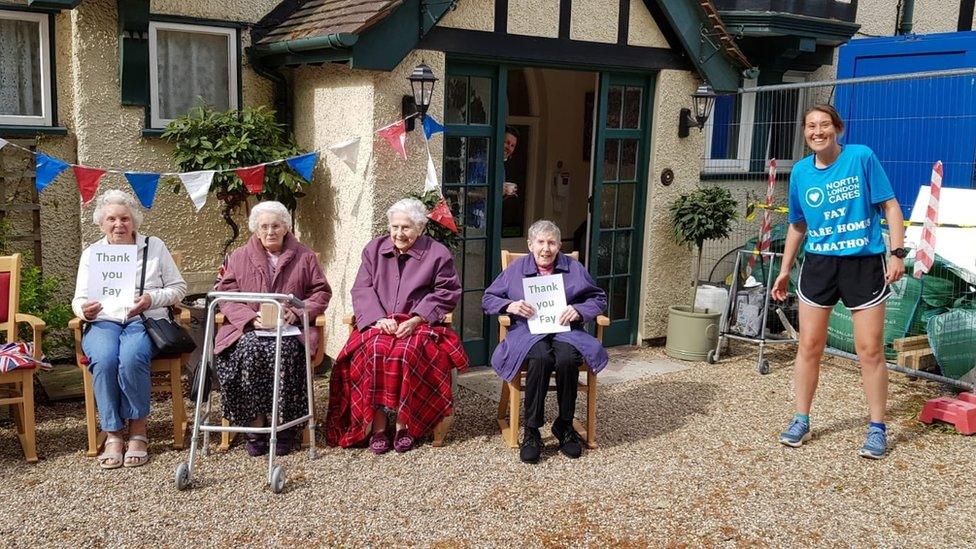 Fay Sibley and care home residents