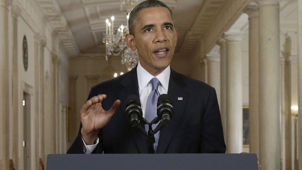 US President Barack Obama addresses the nation in a live televised speech at the White House in 2013.