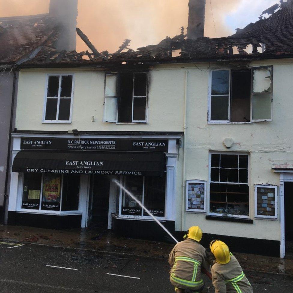 The fire in Halesworth