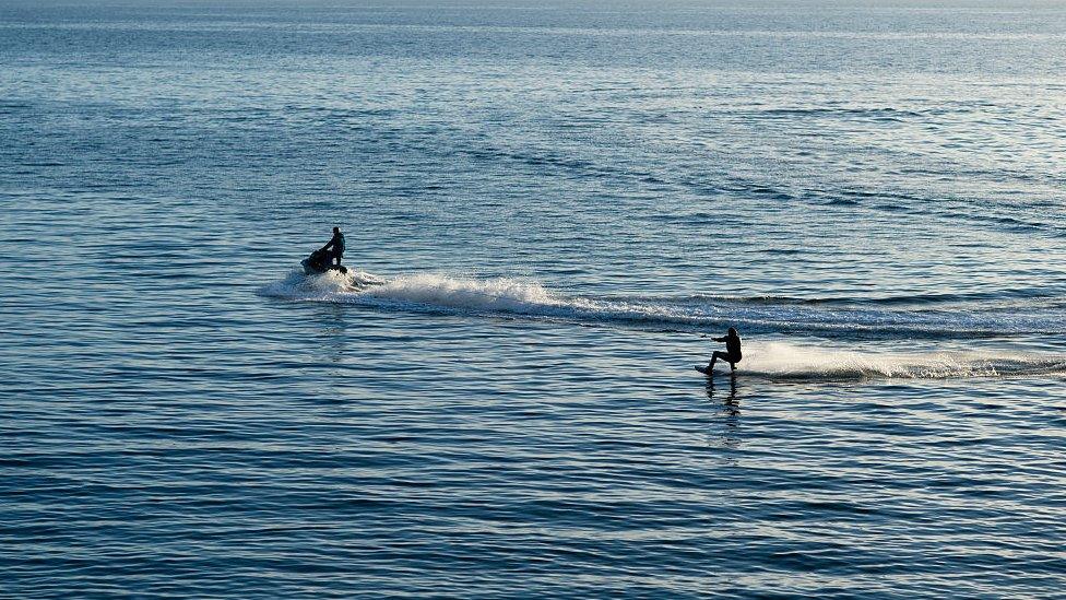 Jet ski and water-skier