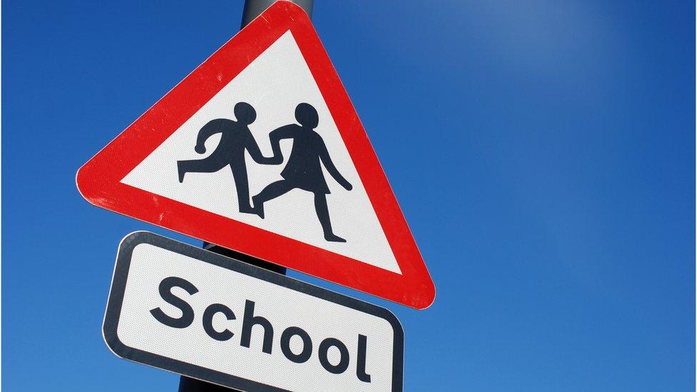 School children crossing sign