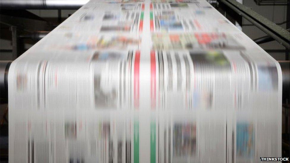 Newspapers being printed