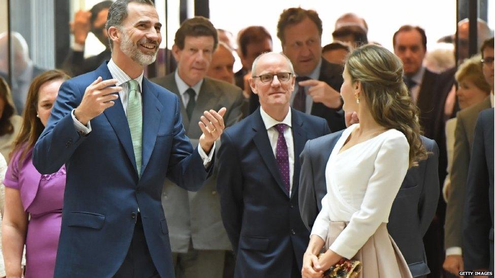 King Felipe VI and Queen Letizia at the Weston Library