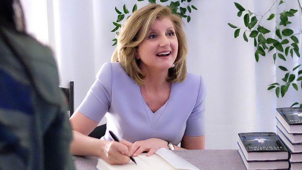 Arianna Huffington signs copies of her book about sleep