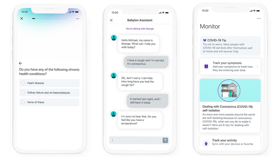 Babylon Health recently launched a tool to help users check if they have the coronavirus