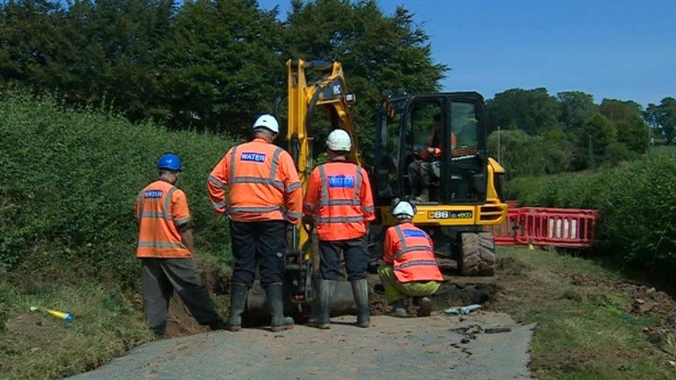 Severn Trent burst pipe Epperstone Nottinghamshire