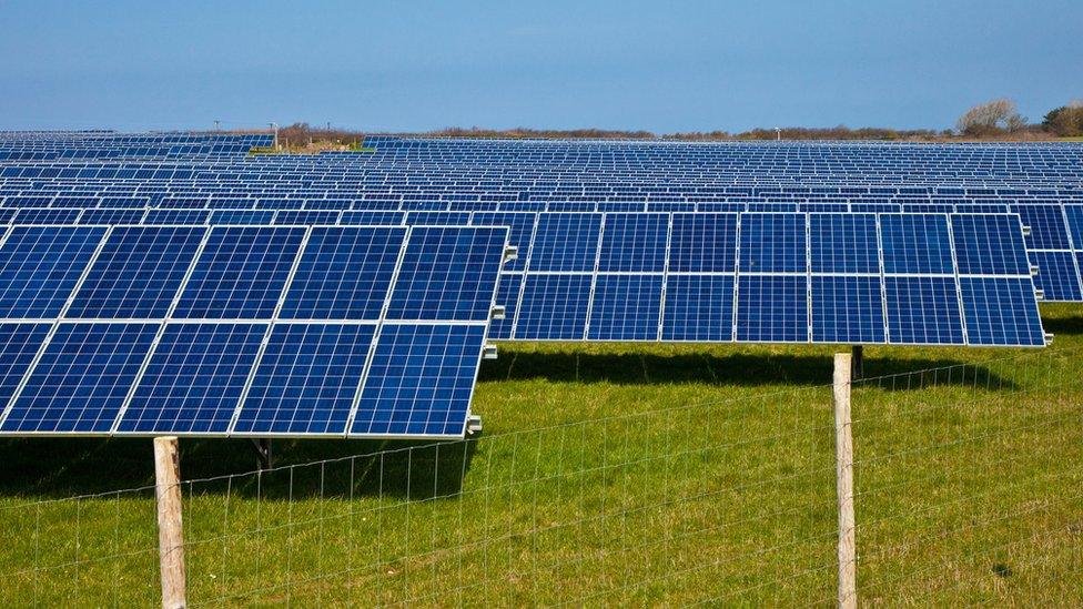 Stock solar farm image