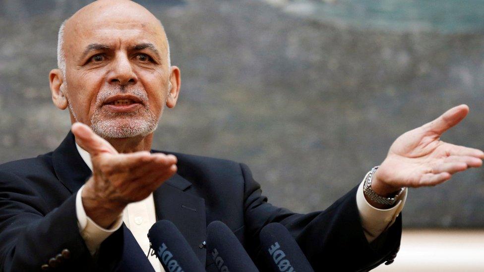 Afghan President Ashraf Ghani speaks during a news conference in Kabul, Afghanistan July 15, 2018