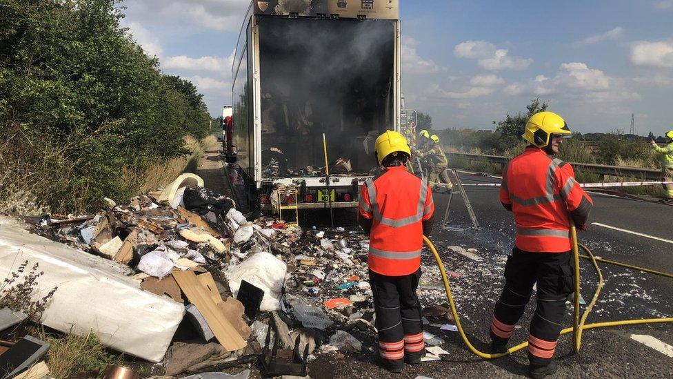 Lorry fire