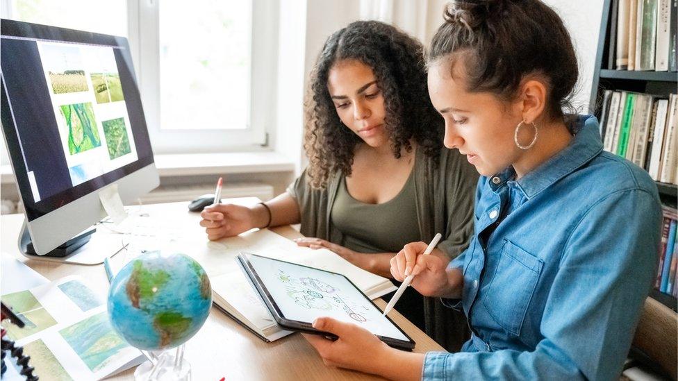 Teens learning about climate change