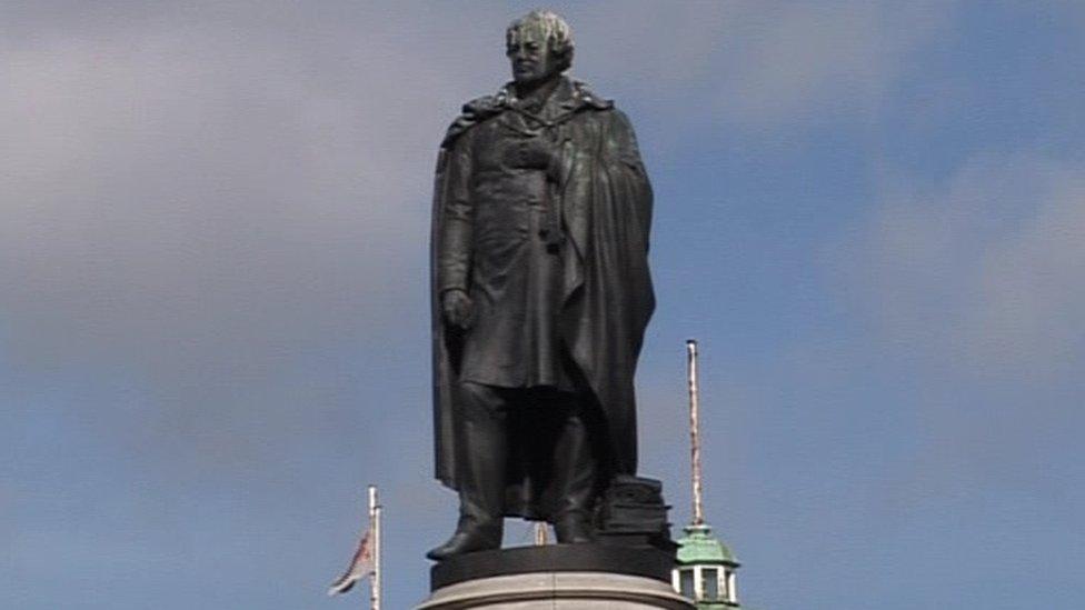 A statue of Daniel O'Connell stands in Dublin's main street, which is also named after him