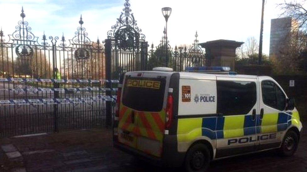 Police cordon around Weston Park, Sheffield