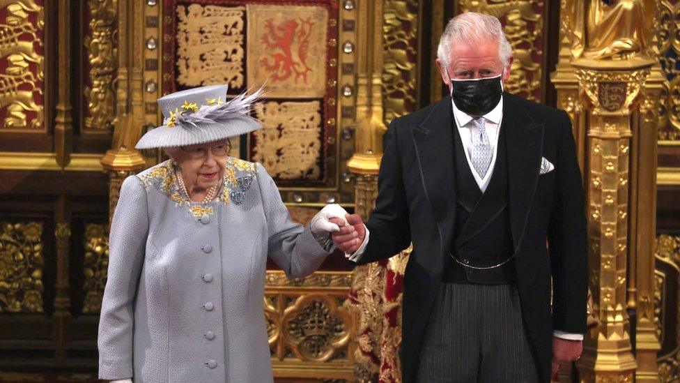 The Queen and Prince Charles at the State Opening of Parliament in 2021