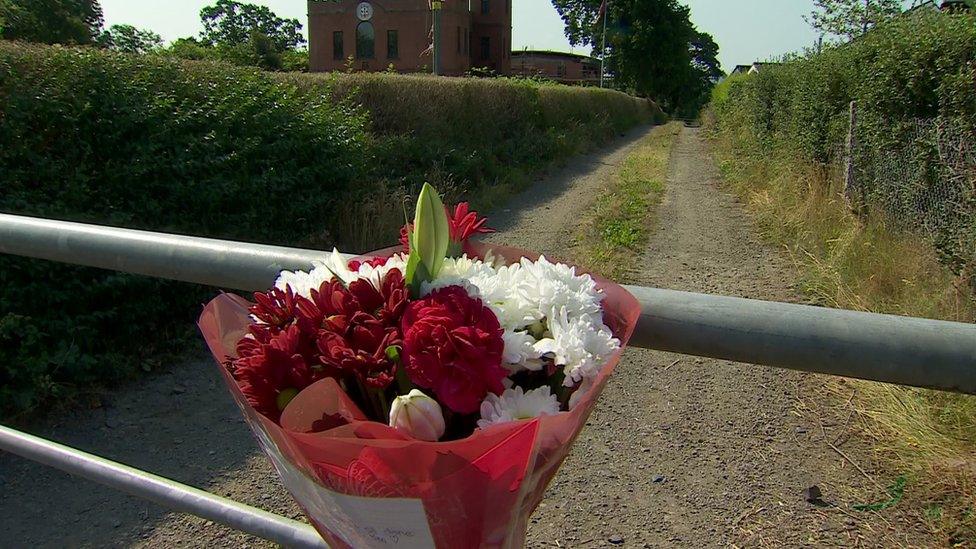 Floral tributes have been left near the scene of the incident