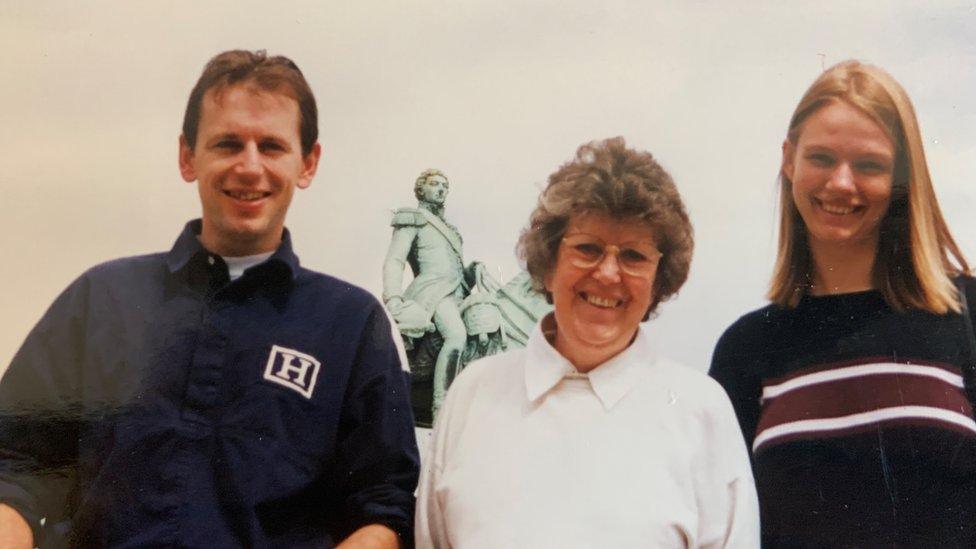 Will Jackson-Moore with his mum, Ann and wife, Kylie