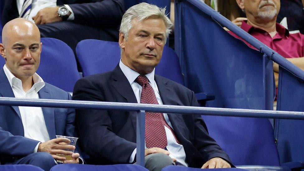 Alec Baldwin seen attending a tennis match in August 2023