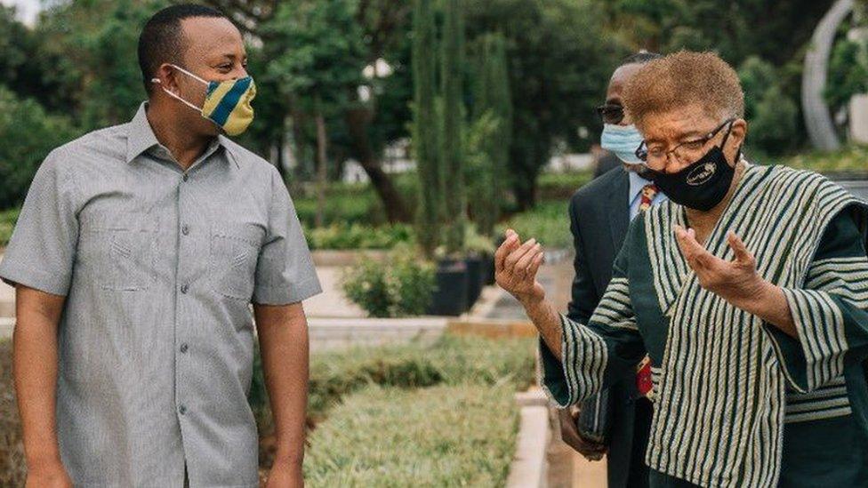 PM Abiy Ahmed and Ellen Johnson Sirleaf